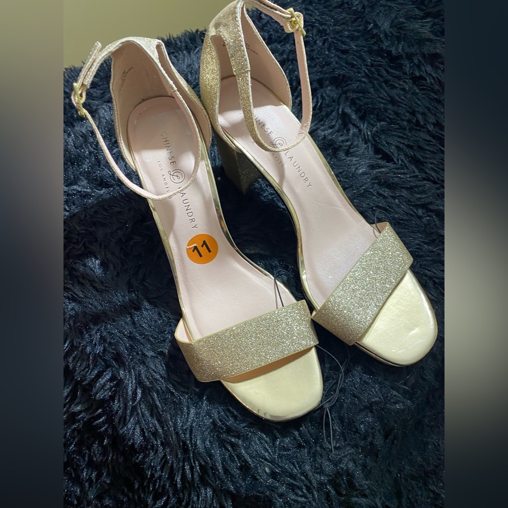 Glittery Gold Colored Platforms - image 1